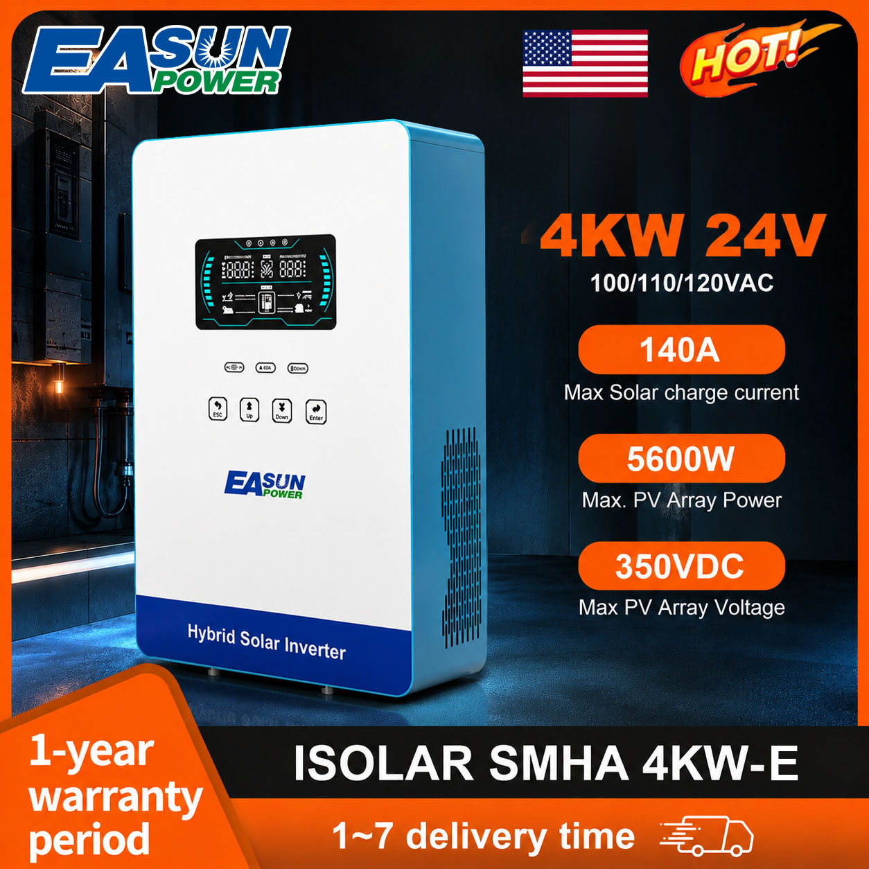 Grid Tie Inverter Limiter 2000W - อินเวอร์เตอร์พลังงานแสงอาทิตย์ EASUN POWER 4KW 120V แบบออฟกริด