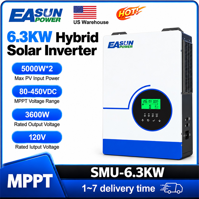 Grid Tie Inverter Limiter 2000W - อินเวอร์เตอร์พลังงานแสงอาทิตย์แบบไฮบริด EASUN POWER 6300W คลื่นไซน์บริสุทธิ์ สำหรับใช้ในบ้าน