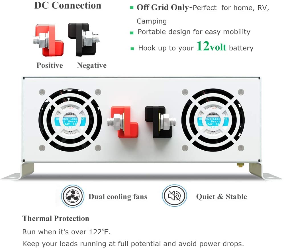Off Grid Solar อินเวอร์เตอร์24 - Inverter Pure Sine Wave 60Hz 120V 3000W บทวิจารณ์และราคา