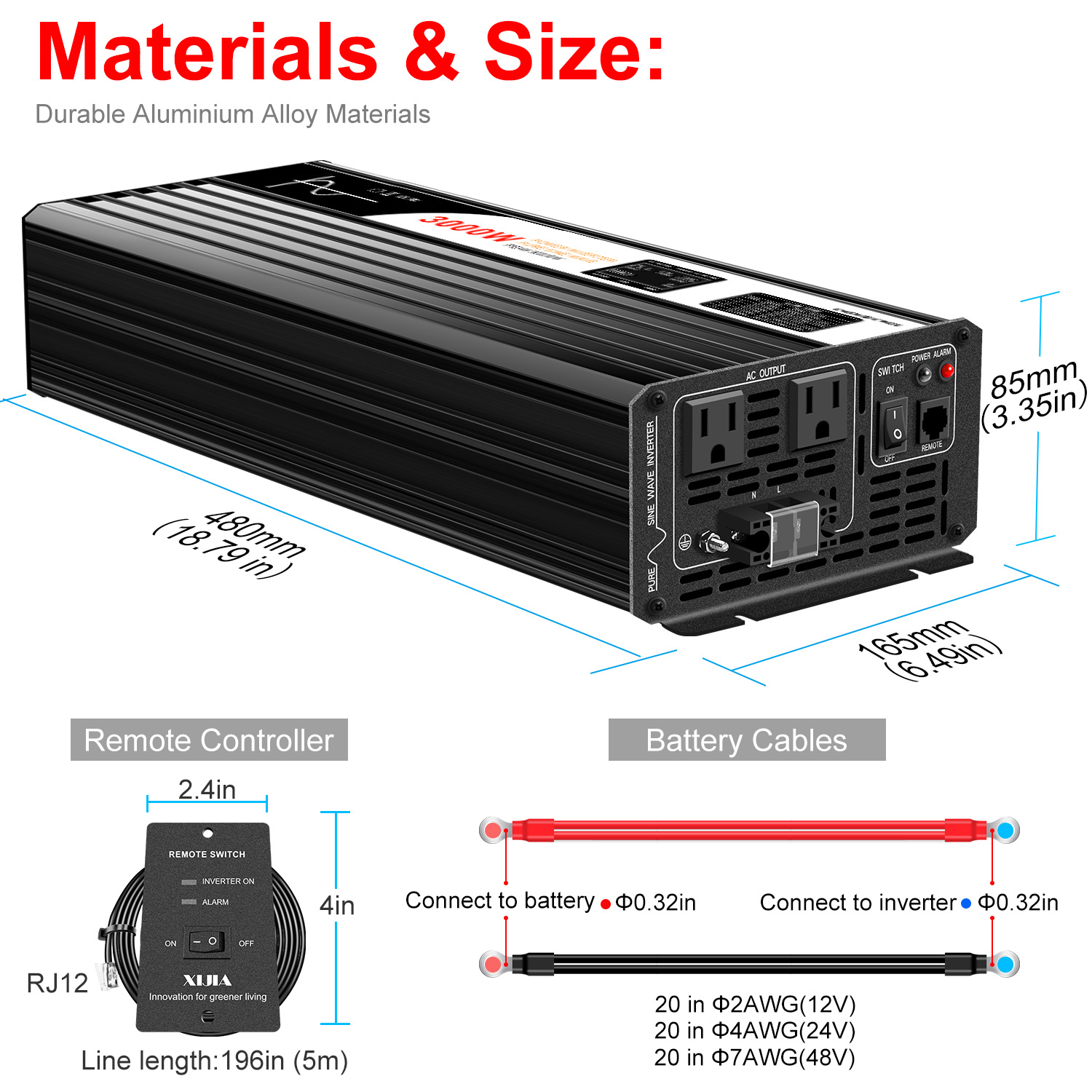อินเวอร์เตอร์คลื่นไซน์บริสุทธิ - Inverter Pure Sine Wave 60Hz 120V 3000W บทวิจารณ์และราคา