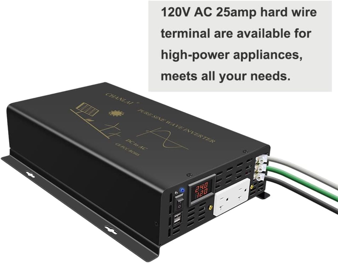 เครื่องแปลงไฟพลังงานแสงอาทิตย์ - Inverter Pure Sine Wave 60Hz 120V 3000W บทวิจารณ์และราคา